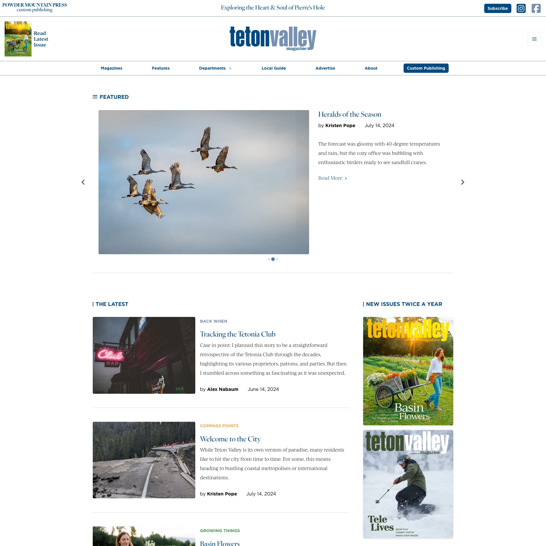 Teton Valley Magazine Website