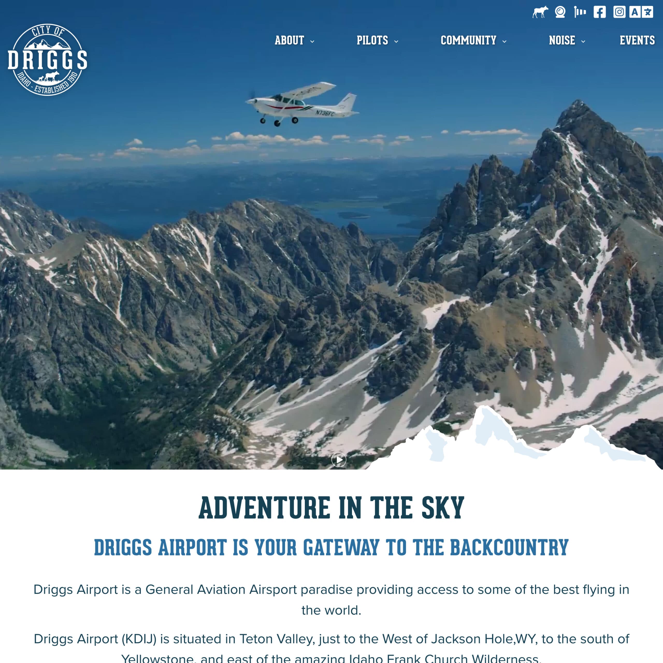 Driggs Airport website