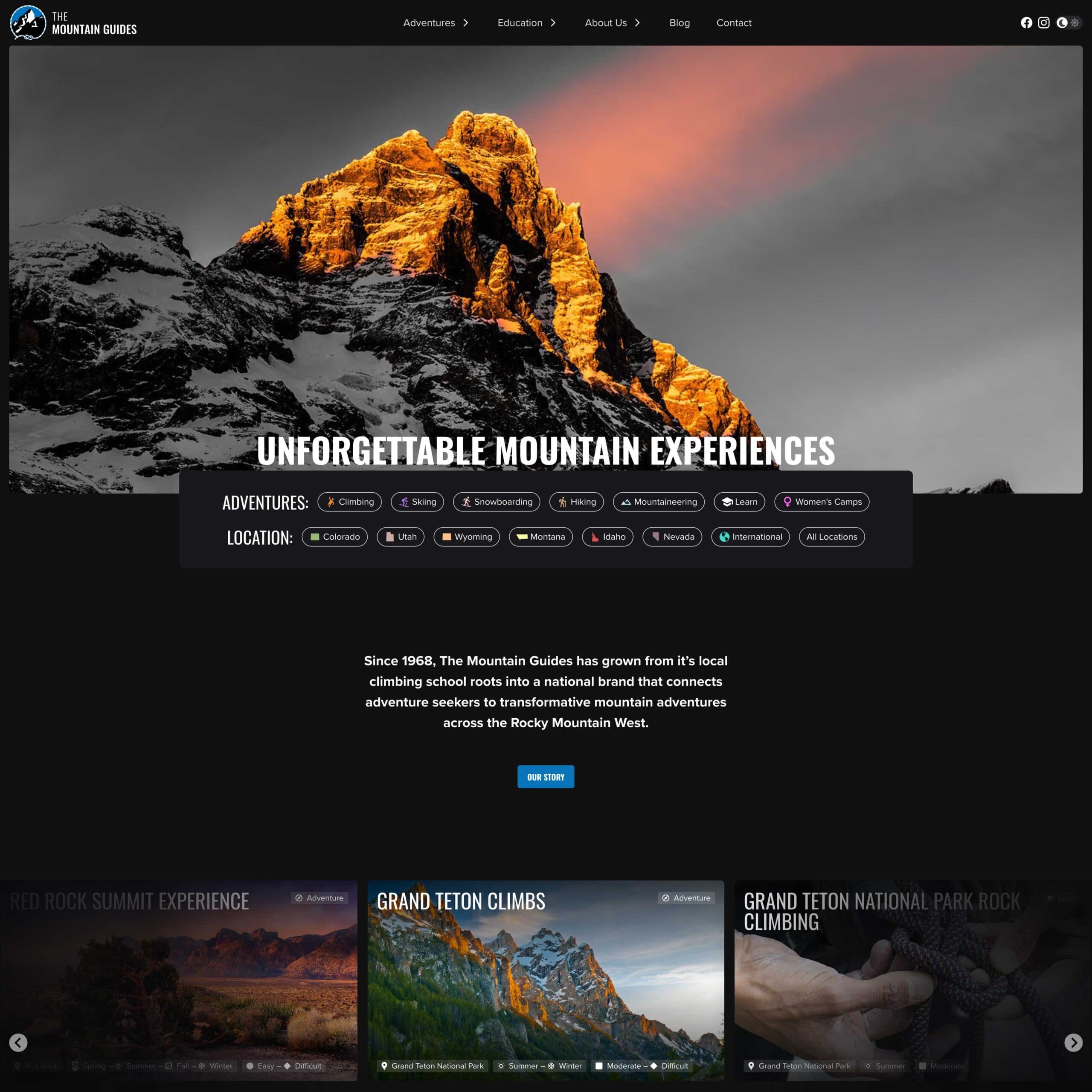 The Mountain Guides website