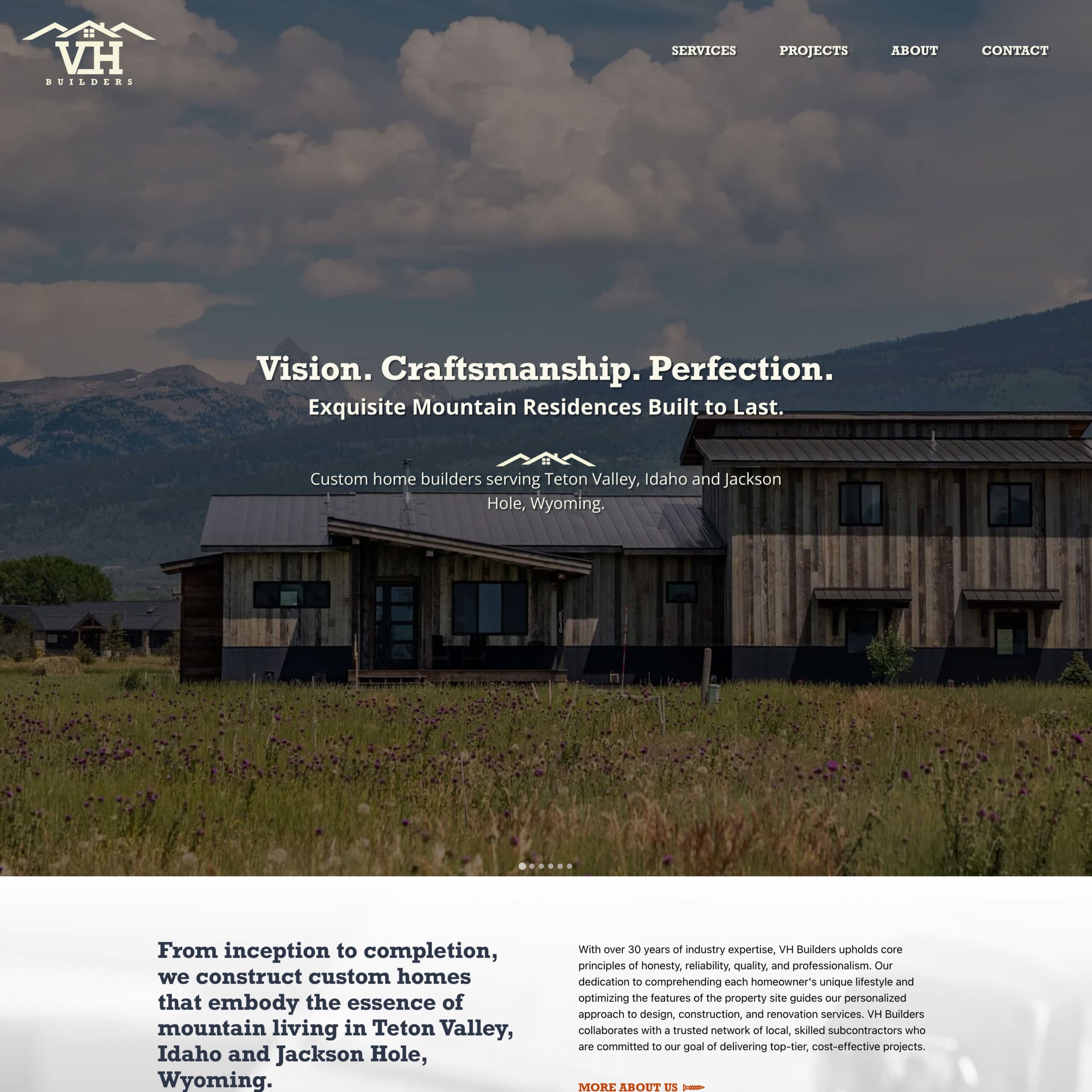 VH Builders website